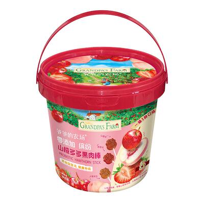 爷爷的农场儿童山楂棒零食缤纷山楂多多果肉棒228g加量桶装