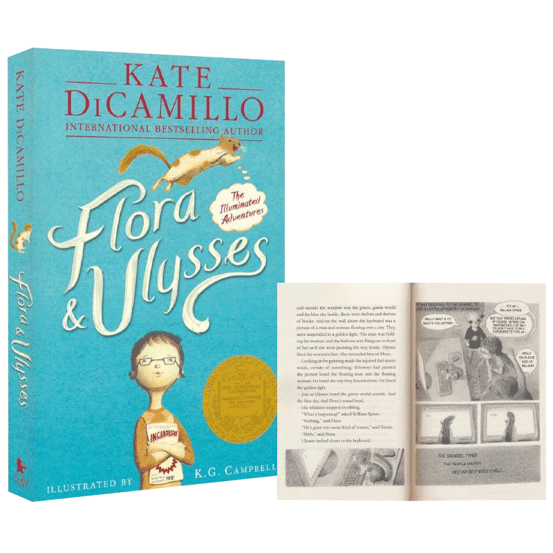 【中商原版】弗罗拉与松鼠侠 英文原版 Flora & Ulysses 纽伯瑞金奖小说 儿童文学 悬疑探险 魔幻 520L Kate Dicamillo 9岁+