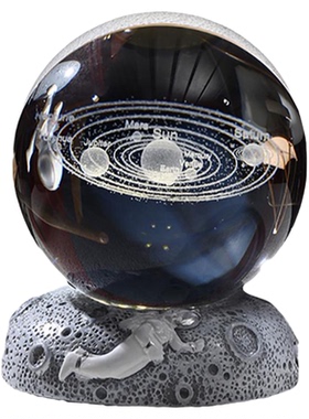 发光水晶球桌面摆件玻璃球装饰品