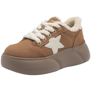 大东女鞋雪地靴2025冬季新款保暖加绒女短靴圆头休闲运动鞋面包鞋