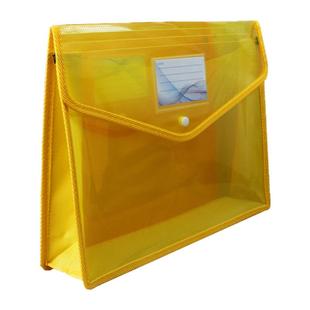 大容量B4纽扣袋文件袋帆布透明立体袋学生课本科目分类袋试卷袋子