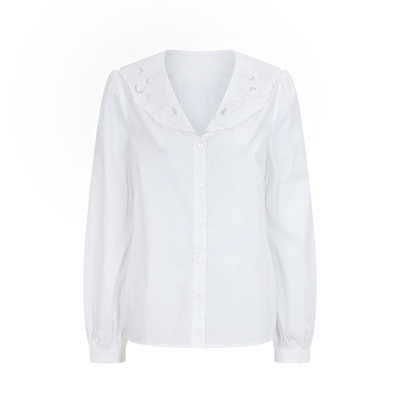 复古气质镂空刺绣上衣女士长袖