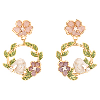 IPINK早春新款兔子花园耳饰品