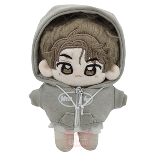 现货出丁禹兮同款10cm娃衣灰色连帽卫衣迷你棉花娃娃明星娃娃应援
