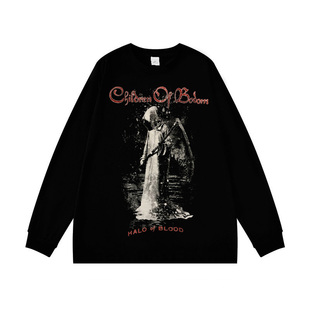 Children of Bodom乐队印花数码直喷摇滚长袖T恤男女黑色上衣春秋