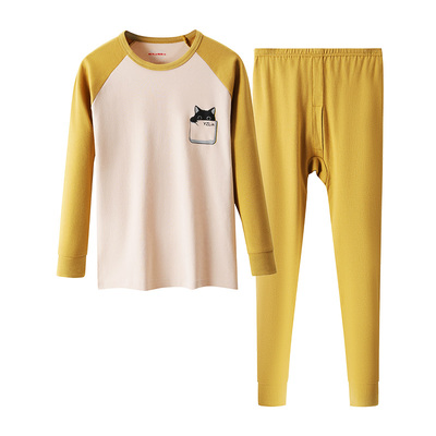 俞兆林青少年秋衣秋裤纯棉套装