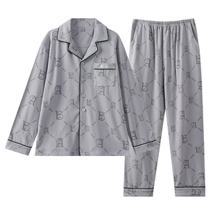 芬腾可安长袖睡衣男款男士秋春冬季2025新款德绒加厚暖时尚家居服