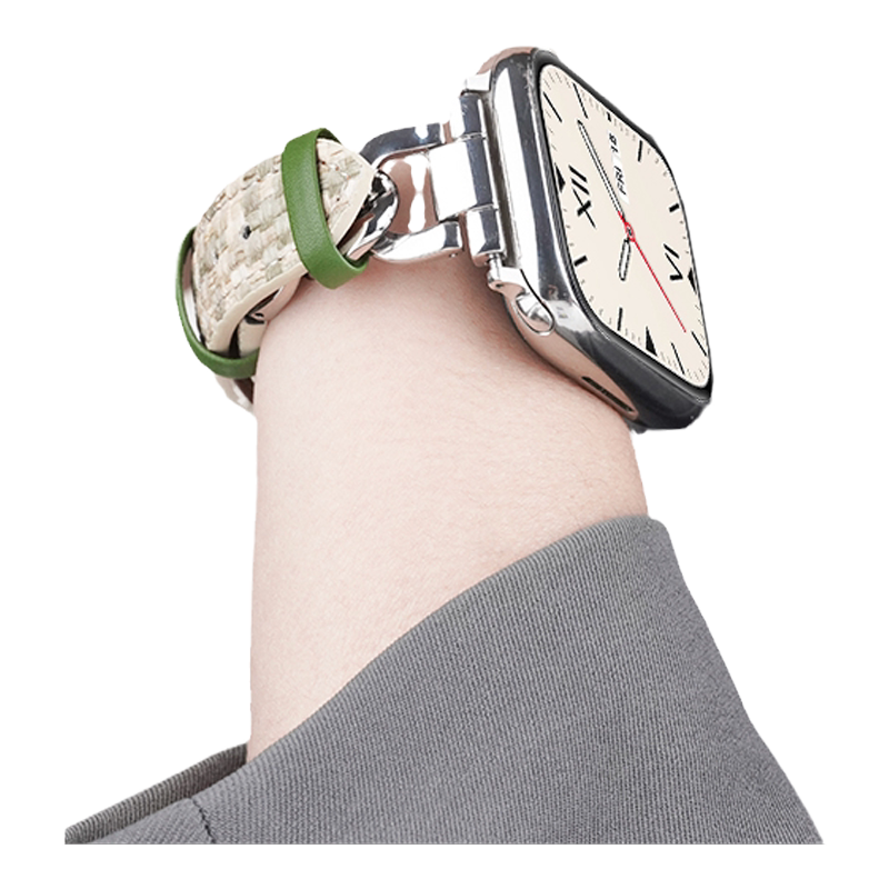 适用华为watchfit3手表带5pro小香风fit4牛仔链4pro拼皮表带fit2运动fitnew智能手环女生腕带夏透气表链手链