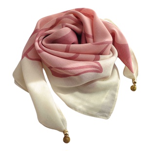 磁吸扣小丝巾方巾女系脖高级感围巾春秋护颈女2025新款棉麻围巾