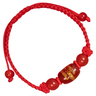 龙虎山2026马年本命年手串正品红绳玛瑙手链本命年女情侣礼物男士