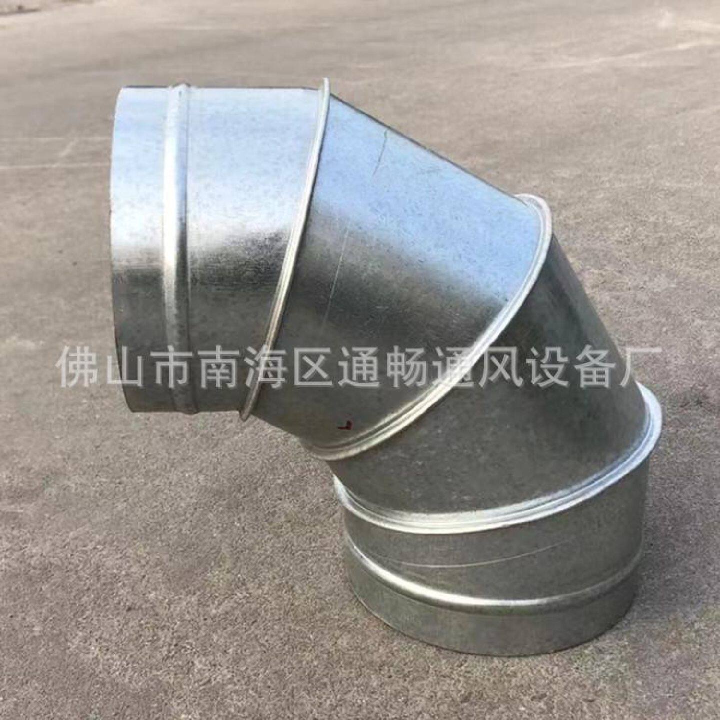 空调螺旋圆风管弯头可加工环保除尘通风管道配件90度铁皮弯头