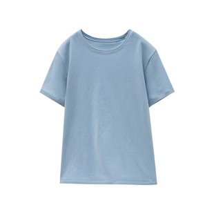 Q21一体织高弹短袖T恤女士内搭打底天丝棉正肩圆领基础款春夏上衣