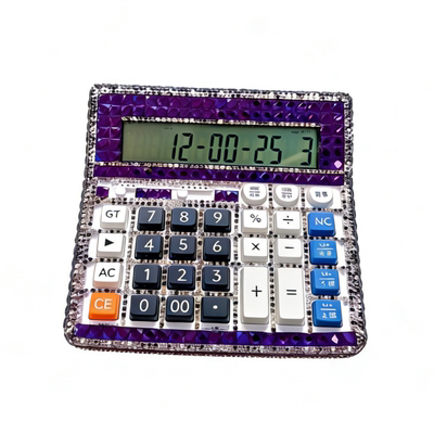 包邮新款得力水钻镶钻计算器贴钻