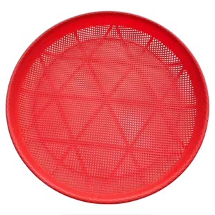 塑料圆簸箕家用筛子商用晒东西筛米大小晒筐细孔过滤仿竹编晒菜网