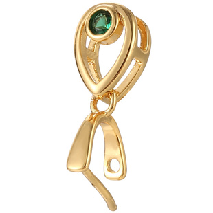 简约日韩翡翠吊坠扣头万能扣佛公扣18K金扣子平安扣项链扣diy配件