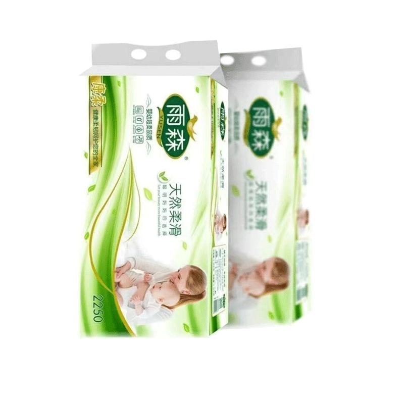 雨森卫生纸2250克18卷6层棉柔木浆加厚家庭大卷厕纸婴儿无芯卷筒