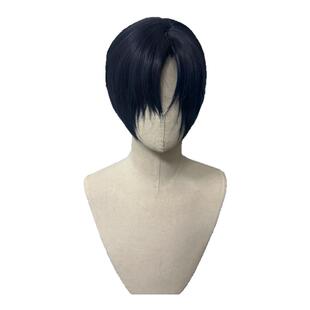 司岚cos假发侧分深蓝色头皮顶laser林致克莱因蓝绀色王子短眼镜男