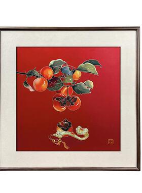 铜雕画事事如意师傅手工錾刻客厅画玄关画书房挂画装饰画黄铜板画