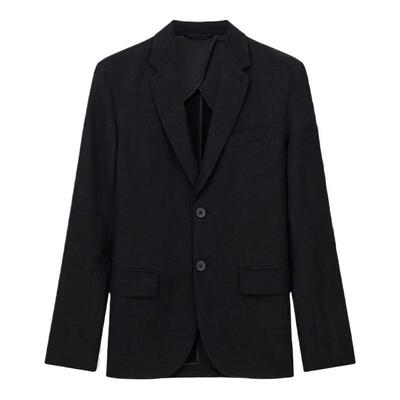 阿玛尼男士平驳领单排扣西装外套