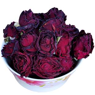 云南金边重瓣墨红玫瑰花茶大朵可食用干花草茶泡茶天然正品