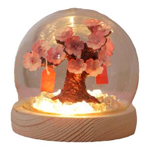 许愿樱花树小夜灯桌面摆件手工diy材料包卧室装饰品生日礼物女生