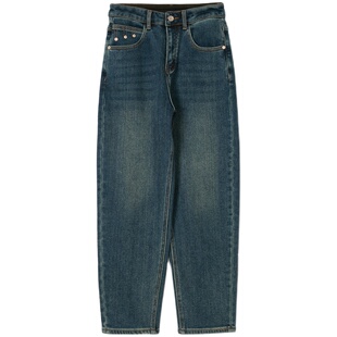 DOROTHY丨加绒加厚修身直筒牛仔裤女2023新款高腰显瘦垮裤九分裤