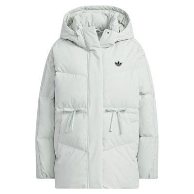 三叶草羽绒服女款可拆卸帽保暖