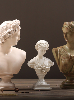 北欧简约饰品摆件少女头像人物雕塑客厅餐厅酒吧咖啡厅艺术装饰品