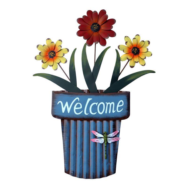 户外花园庭院布置院子铁艺花盆装饰品幼儿园造景景观阳台地插摆件