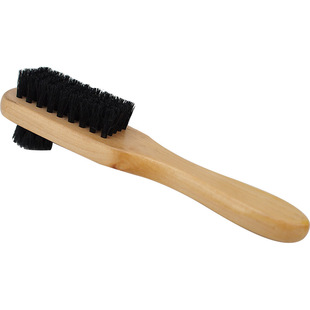 纯猪鬃毛鞋油刷软毛不伤鞋刷三用刷子实木把手皮鞋刷洗鞋刷清洁刷