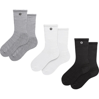 Daily Essential 中筒袜 *3 双装丨lululemon丨LU9D23S