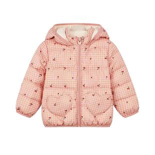 笛莎童装女宝宝羽绒服官方冬季新款幼童儿童轻薄连帽外套大衣洋气