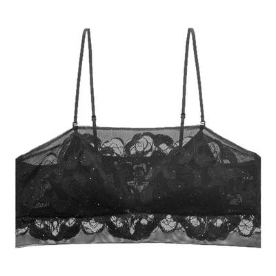 安莉芳蕾丝单层围性感抹胸文胸女舒适三角杯薄款透气内衣EBW1056