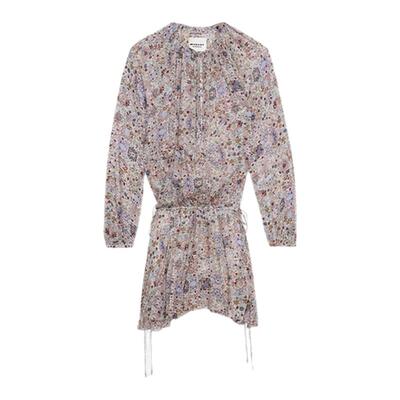 MARANT ETOILE2025早秋新款BESS印花绉纱连衣裙女