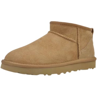 小U家桑坡村周冬雨同款羊皮毛一体雪地靴mini短靴保暖棉鞋男女鞋