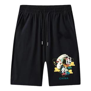 夏季新款运动短裤男士外穿沙滩大裤衩透气裤子宽松休闲五分裤薄款