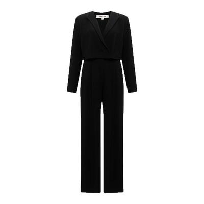 DVF黑色假两件长裤连体裤