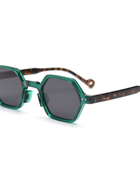 个性六边形透色复古偏光太阳镜