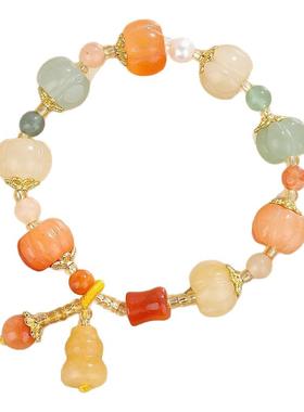 杭州灵隐金丝玉南瓜手串招财手链