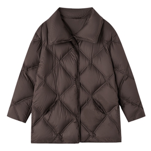 德玛纳云朵零压感立领大码羽绒服女25冬季菱格面包服宽松保暖外套