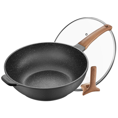 苏泊尔炒锅不粘锅家用麦饭石色炒菜锅电磁炉燃气通用平底官方正品