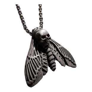 沉默的羔羊汉尼拔骷髅飞蛾项链男生钛钢朋克饰品暗黑风配饰个性