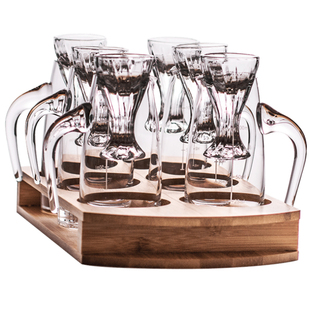 白酒杯分酒器套装水晶玻璃家用中式创意酒具一口杯酒壶烈酒杯酒盅