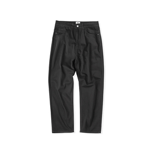 IDLT 【不掉色黑牛】高品质 复古单褶 微弹宽松阔腿直筒牛仔裤 潮