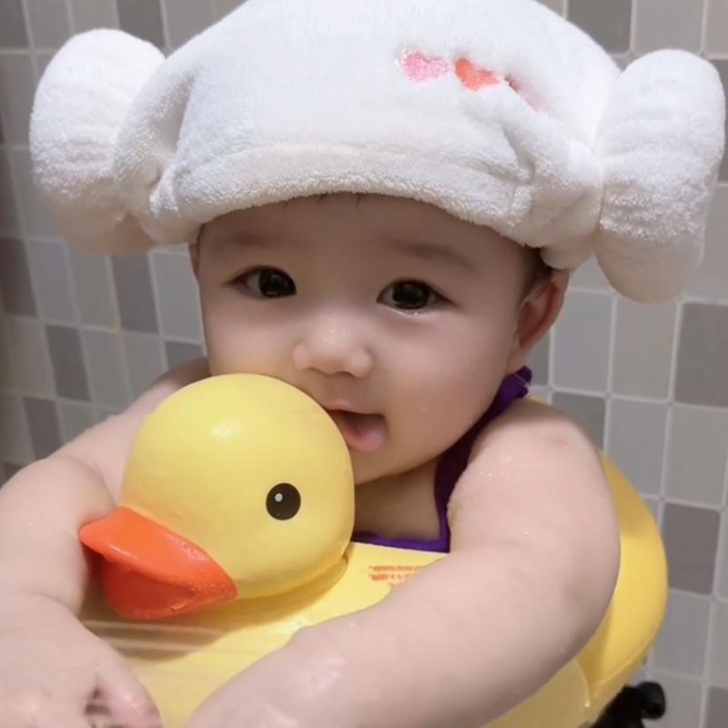 婴儿羊角干发帽超强吸水速干裹头发可爱儿童洗头浴帽宝宝包头巾厚