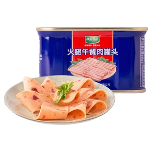 高金食品火腿午餐肉198g猪肉罐头食品早餐三明治露营户外野餐食材