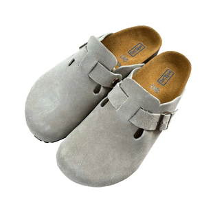 2026新款勃肯鞋女男同款真皮包头软木底博肯一脚蹬春夏厚底半拖