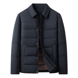 [85%鹅绒/衬衫式]梦特娇男士羽绒服冬季商务夹克保暖外套防泼水J