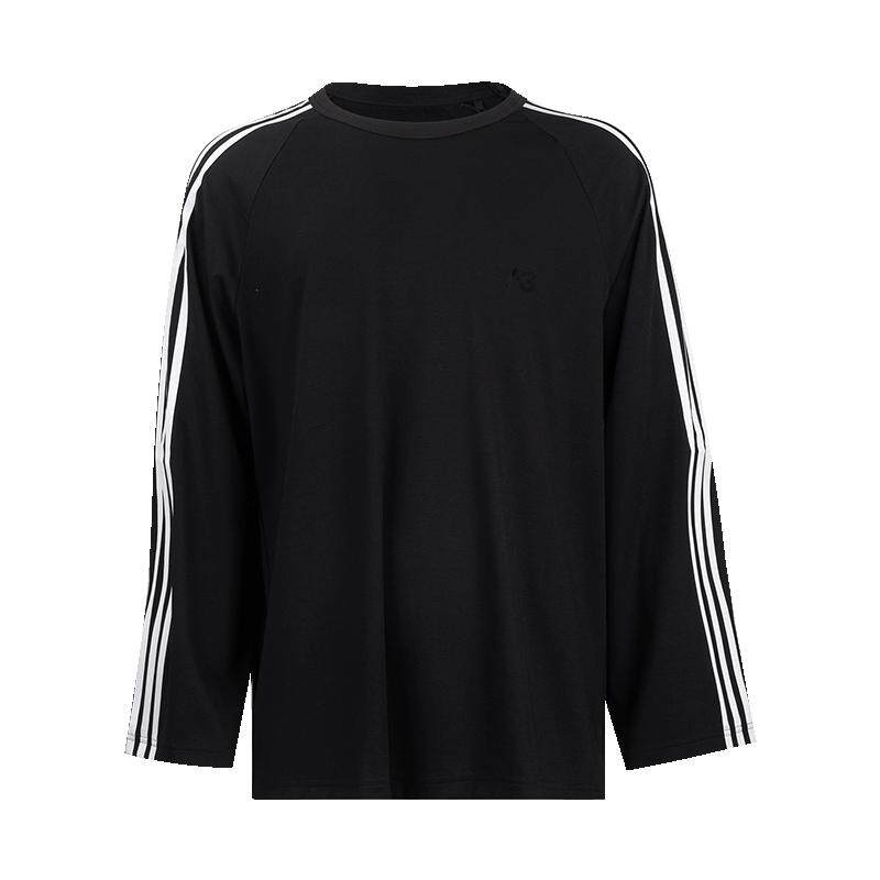 Y-3字母logo三条纹长袖T恤男士