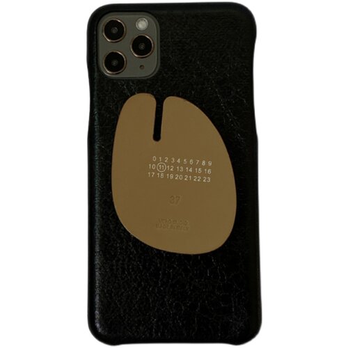 MOKASTUDIOS创意设计新款分趾猪蹄支架适用于苹果14promax纯色裂纹皮质手机壳13全包12pro软壳防摔保护套时髦